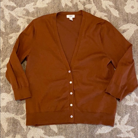 Lands' End Sweaters - Lands End Canvas burnt orange cardigan M